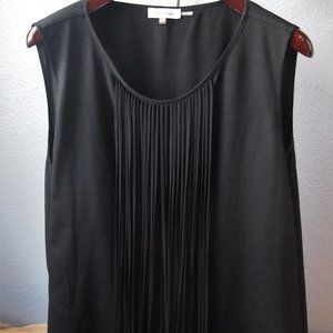 Calvin Klein tank with long fringe black 3X
